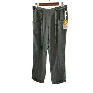 C & C California NEW Linen Blend Pants In Olive Green Size M